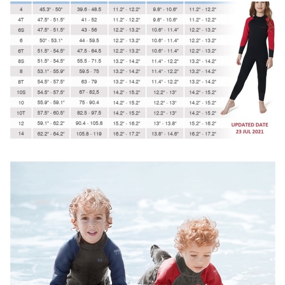 Kids Black and Red Dark Lightning Wetsuit size 6 - Picture 4 of 11